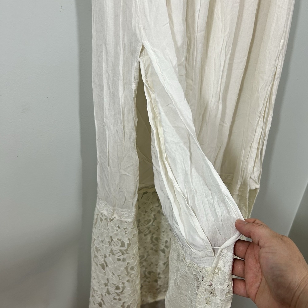 Abercrombie & Fitch Strapless White Lace Dress Medium Smoked Back  Side Slit - Picture 5 of 12